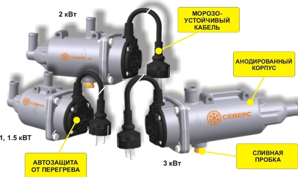 Электрический подогреватель двигателя «Северс-М»
